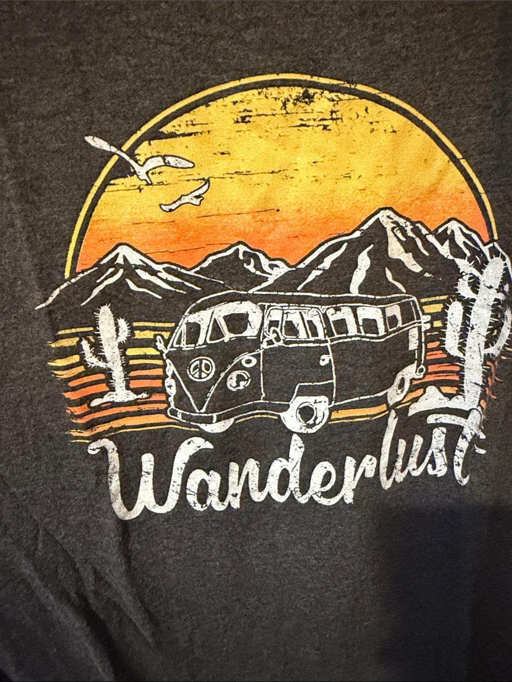 Wanderlust Graphic Crewneck Sweater - Gray